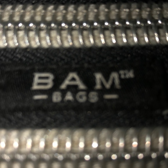 BAM Women’s Black and Gray Striped Shoulder Bag - Picture 2 of 11